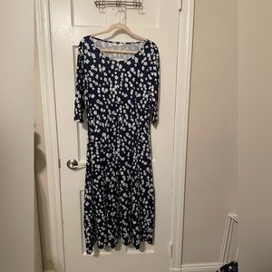 NWT Amazon Floral/Daisy Print Maxi 1/2 Sleeve Dress